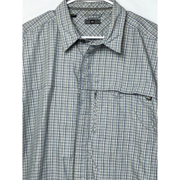 REI Men Blue/Gray Size 2XL Plaid UPF 50+ Button Up Long Sleeve Athleisure Shirt - Picture 4 of 10